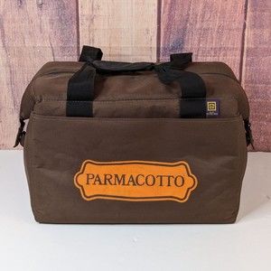 Vintage Insulated Canvas Bag Parmacotto Meats CMX Brown Zip Handle Tote